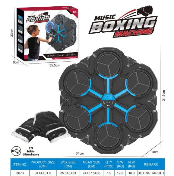 Wall-Mounted Music Boxing Trainer with LED Punch Targets