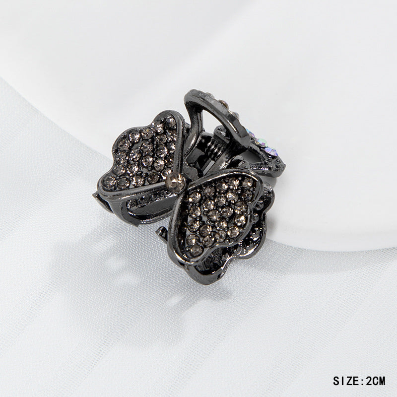 Mini Alloy Hair Claw with Bow and Rhinestones Hairpin