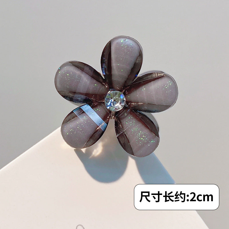 Mini Alloy Hair Claw with Bow and Rhinestones Hairpin