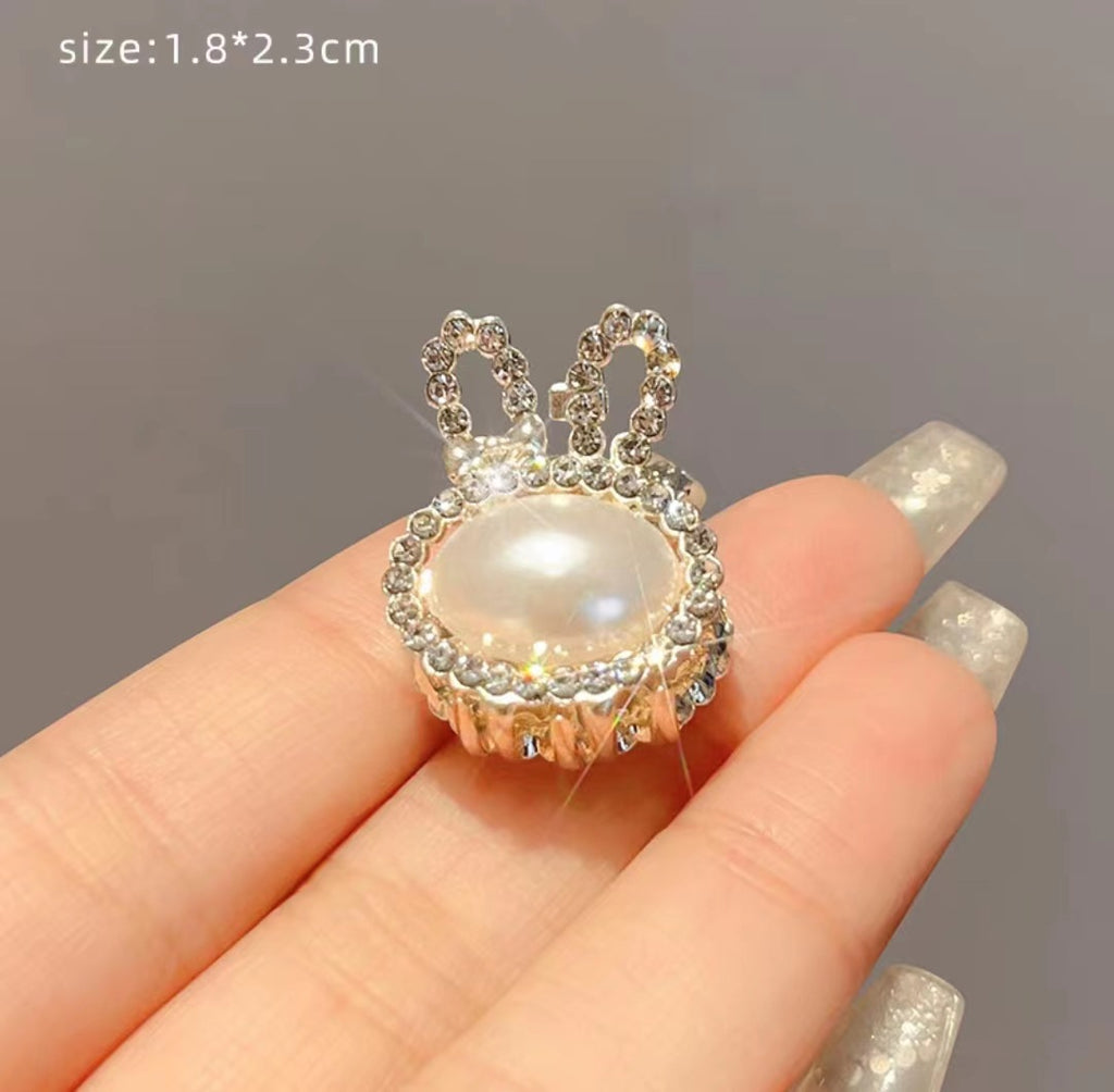 Mini Alloy Hair Claw with Bow and Rhinestones Hairpin