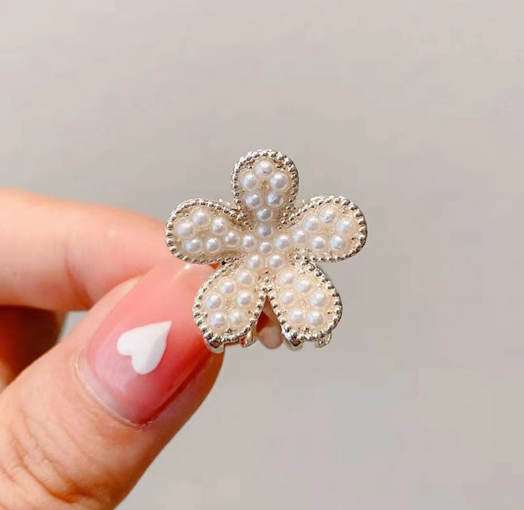 Mini Alloy Hair Claw with Bow and Rhinestones Hairpin
