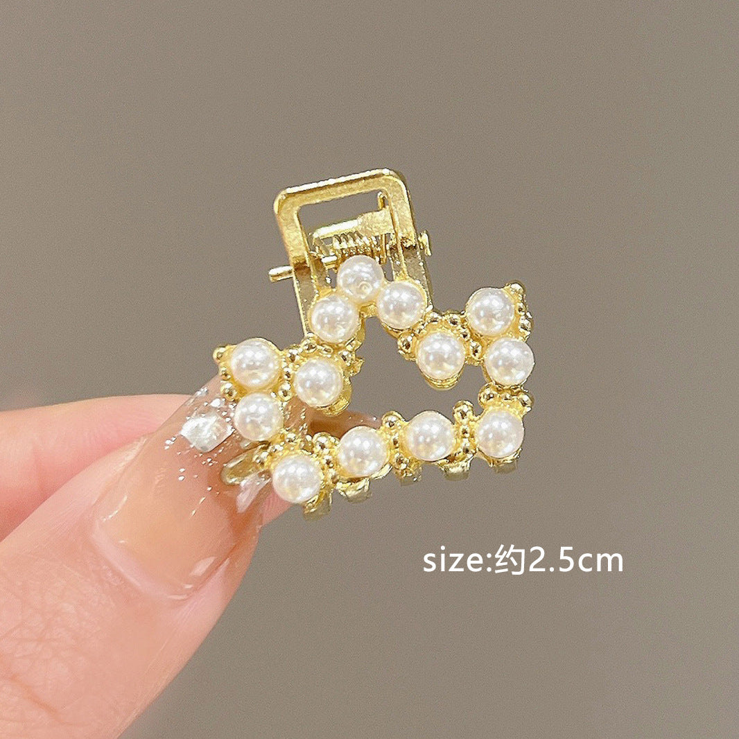 Mini Alloy Hair Claw with Bow and Rhinestones Hairpin