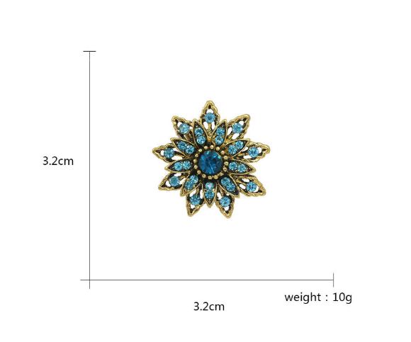 Creative Alloy Brooch with Rhinestones and Pin