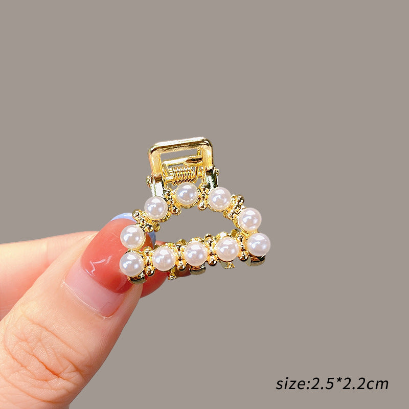 Mini Alloy Hair Claw with Bow and Rhinestones Hairpin