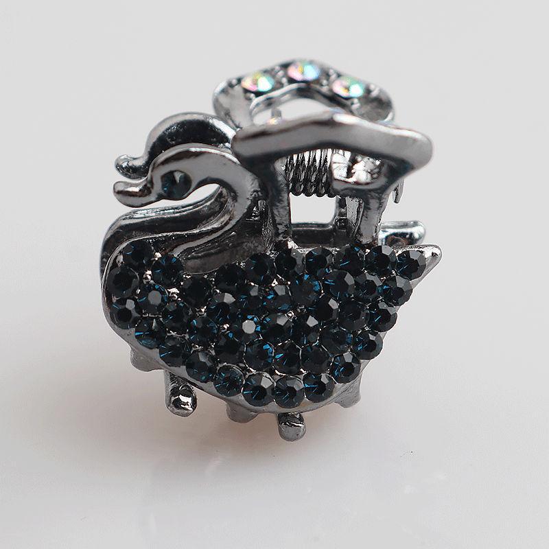 Mini Alloy Hair Claw with Bow and Rhinestones Hairpin