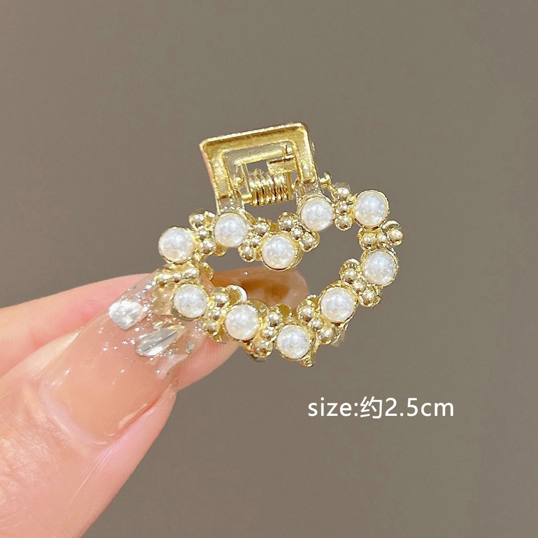 Mini Alloy Hair Claw with Bow and Rhinestones Hairpin