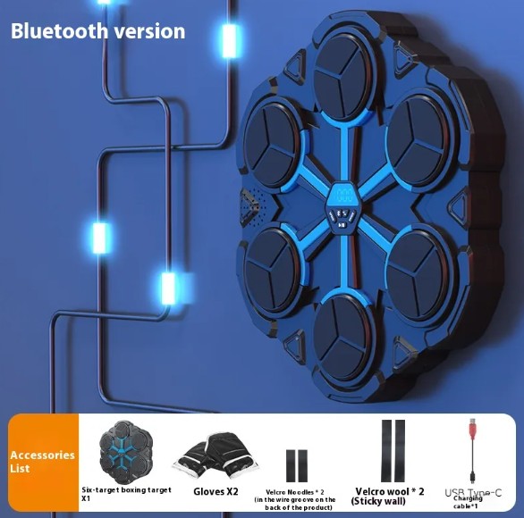 Wall-Mounted Music Boxing Trainer with LED Punch Targets