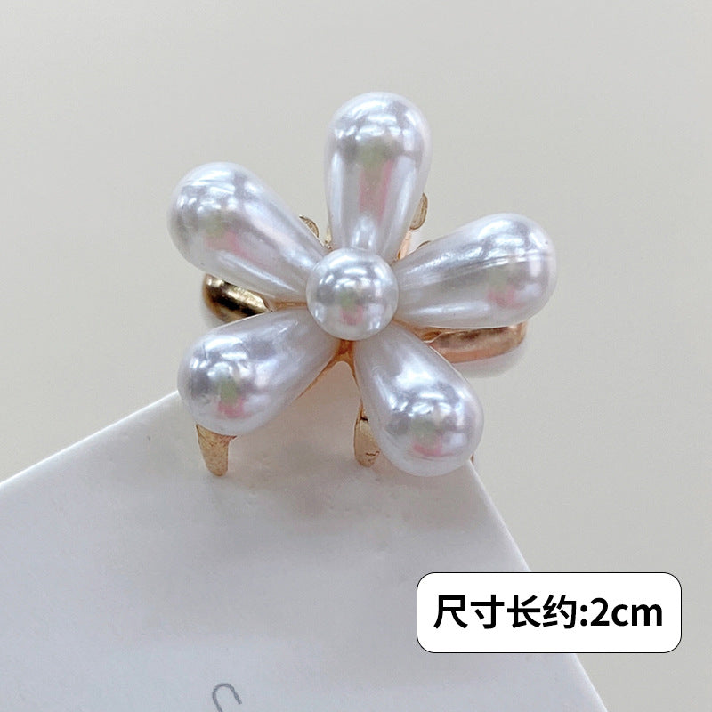 Mini Alloy Hair Claw with Bow and Rhinestones Hairpin