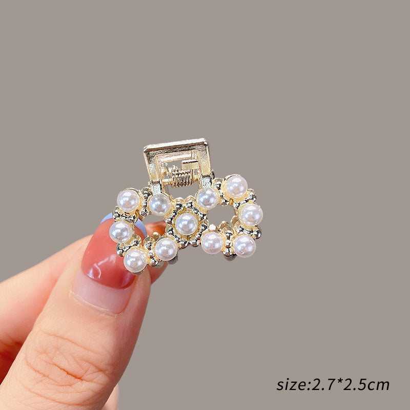 Mini Alloy Hair Claw with Bow and Rhinestones Hairpin