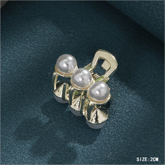 Mini Alloy Hair Claw with Bow and Rhinestones Hairpin