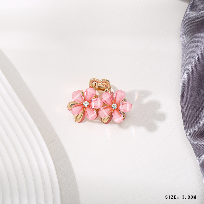 Mini Alloy Hair Claw with Bow and Rhinestones Hairpin