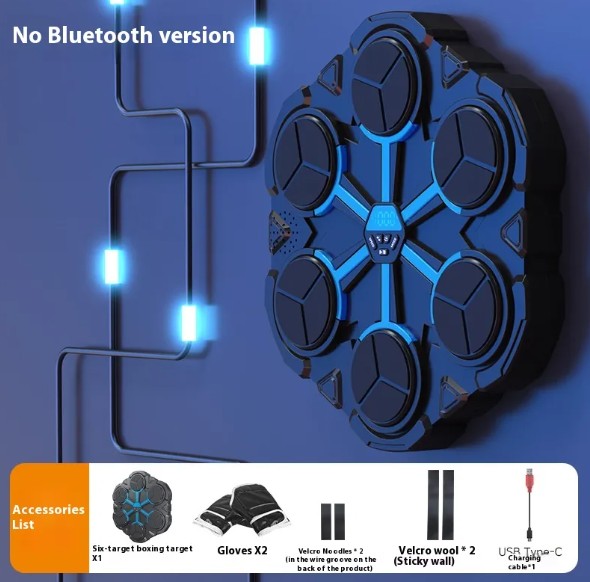 Wall-Mounted Music Boxing Trainer with LED Punch Targets