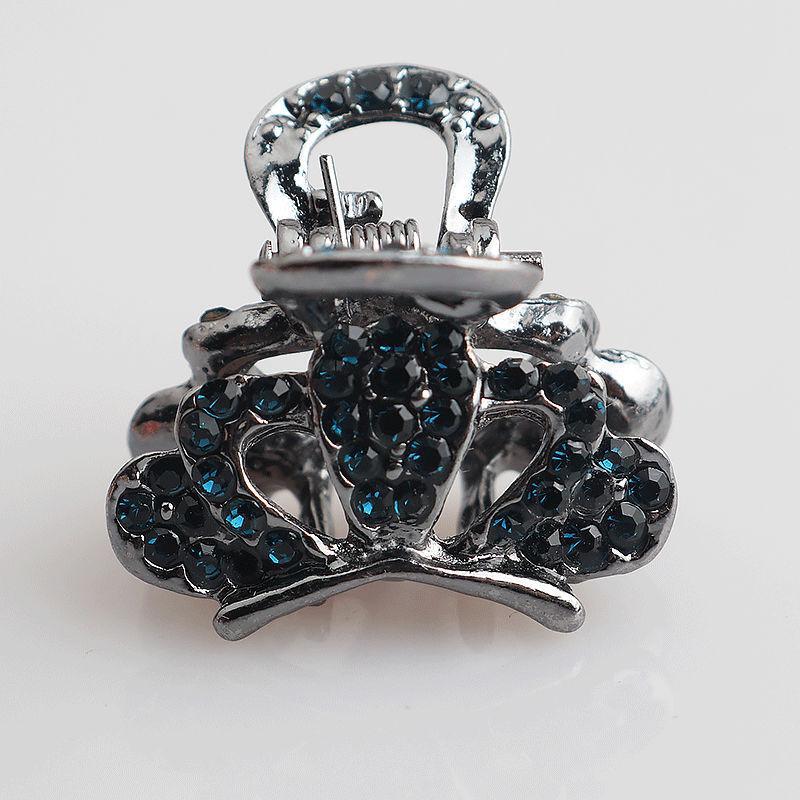 Mini Alloy Hair Claw with Bow and Rhinestones Hairpin