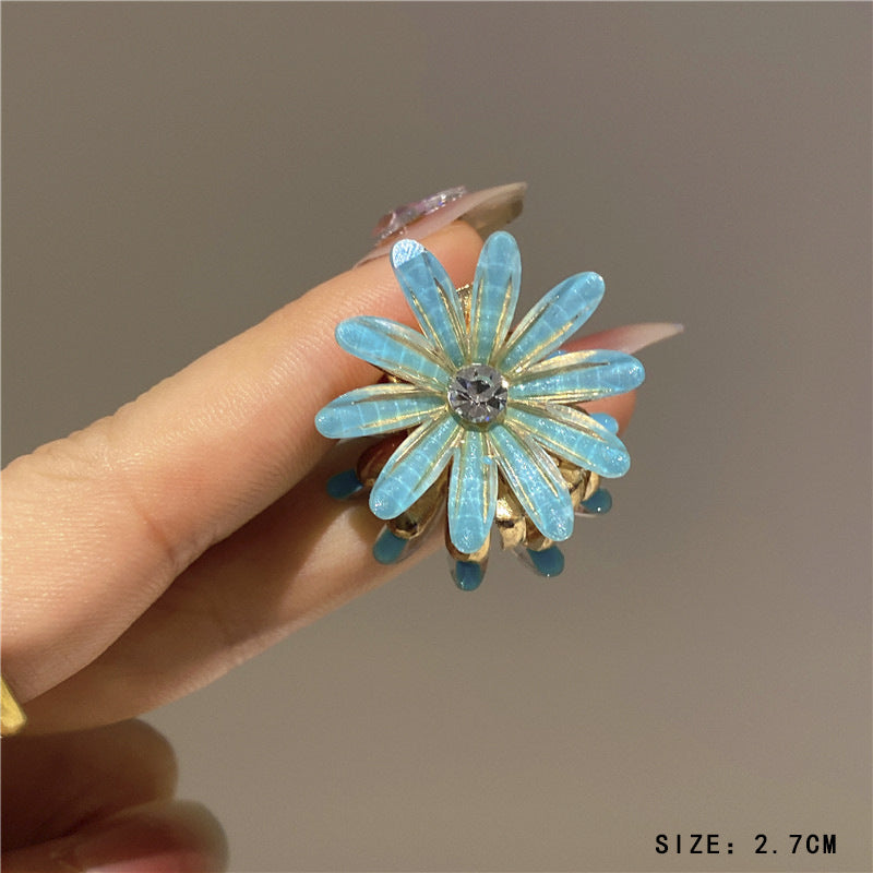 Mini Alloy Hair Claw with Bow and Rhinestones Hairpin