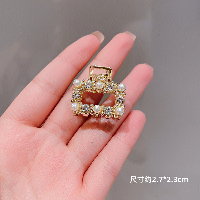 Mini Alloy Hair Claw with Bow and Rhinestones Hairpin