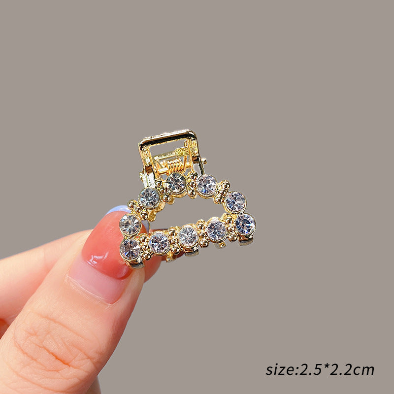 Mini Alloy Hair Claw with Bow and Rhinestones Hairpin