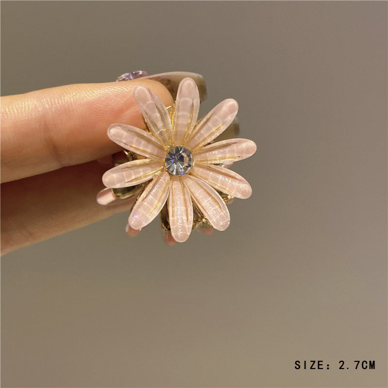 Mini Alloy Hair Claw with Bow and Rhinestones Hairpin