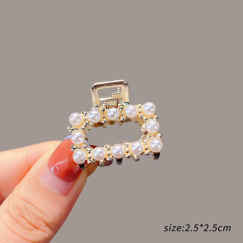 Mini Alloy Hair Claw with Bow and Rhinestones Hairpin