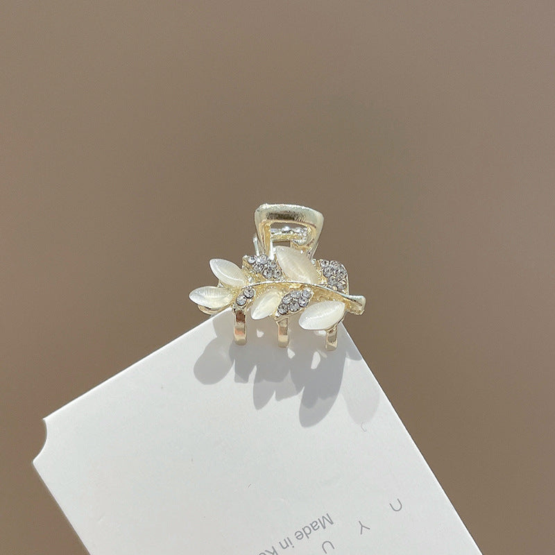 Mini Alloy Hair Claw with Bow and Rhinestones Hairpin