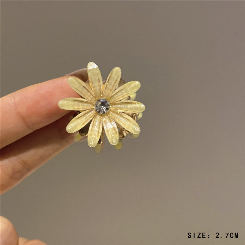 Mini Alloy Hair Claw with Bow and Rhinestones Hairpin