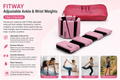 FITWAY Adjustable Silicone Wrist & Ankle Weights – Pink – 2 lb Pair