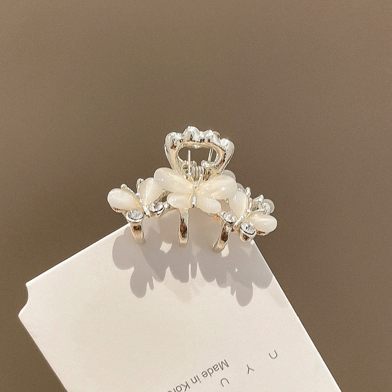 Mini Alloy Hair Claw with Bow and Rhinestones Hairpin