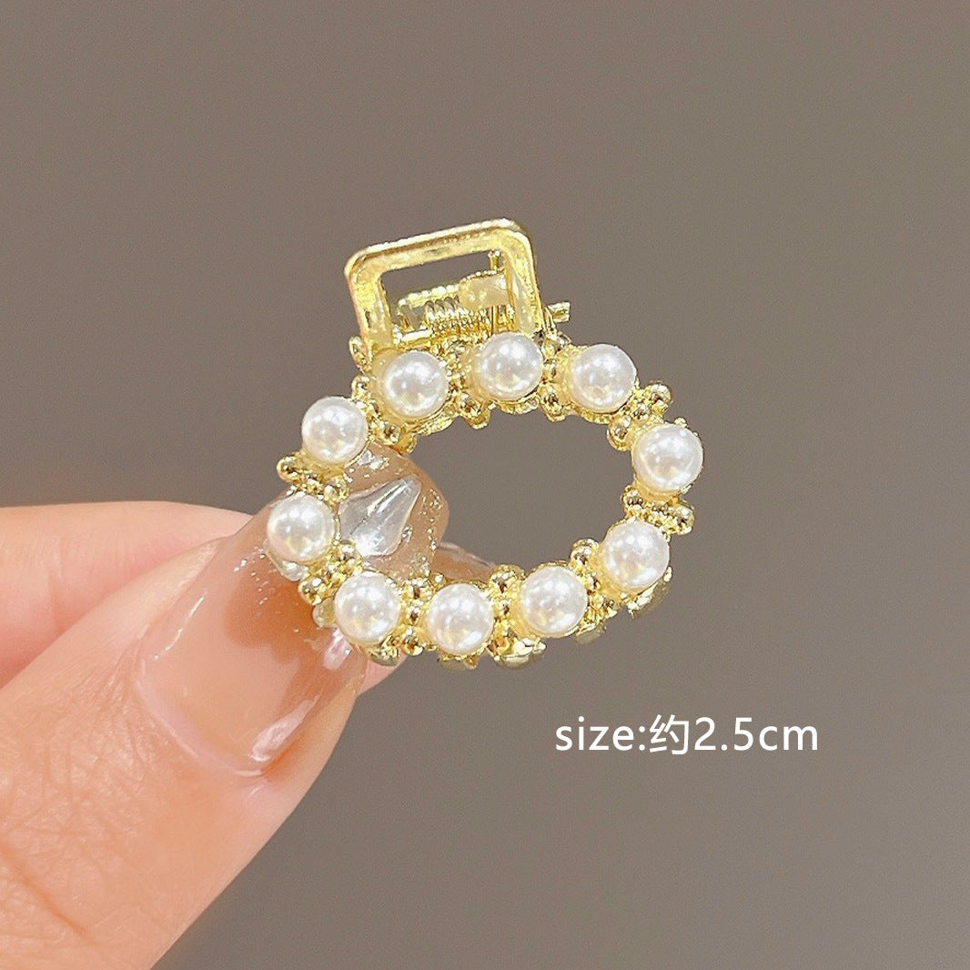 Mini Alloy Hair Claw with Bow and Rhinestones Hairpin