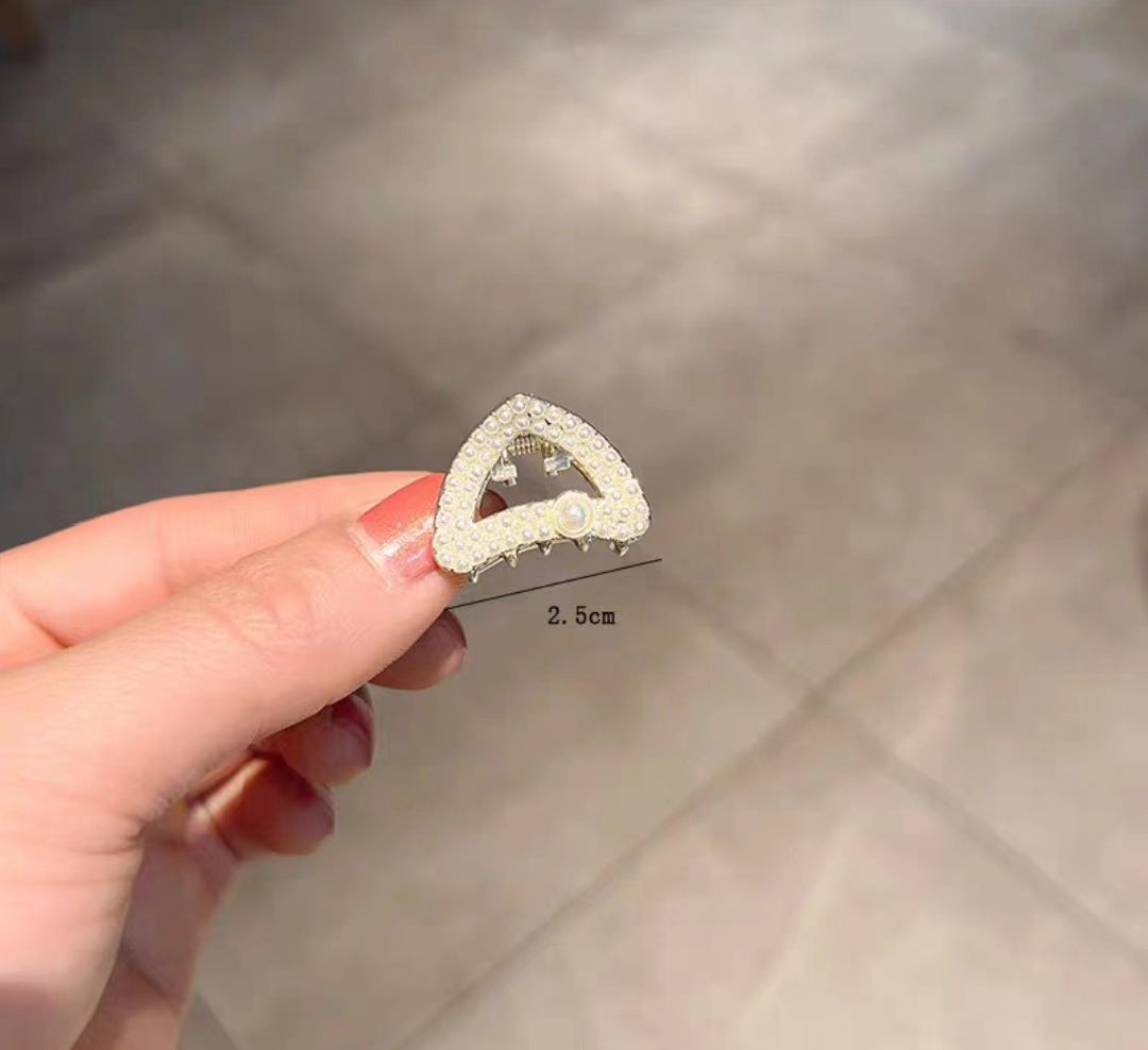 Mini Alloy Hair Claw with Bow and Rhinestones Hairpin
