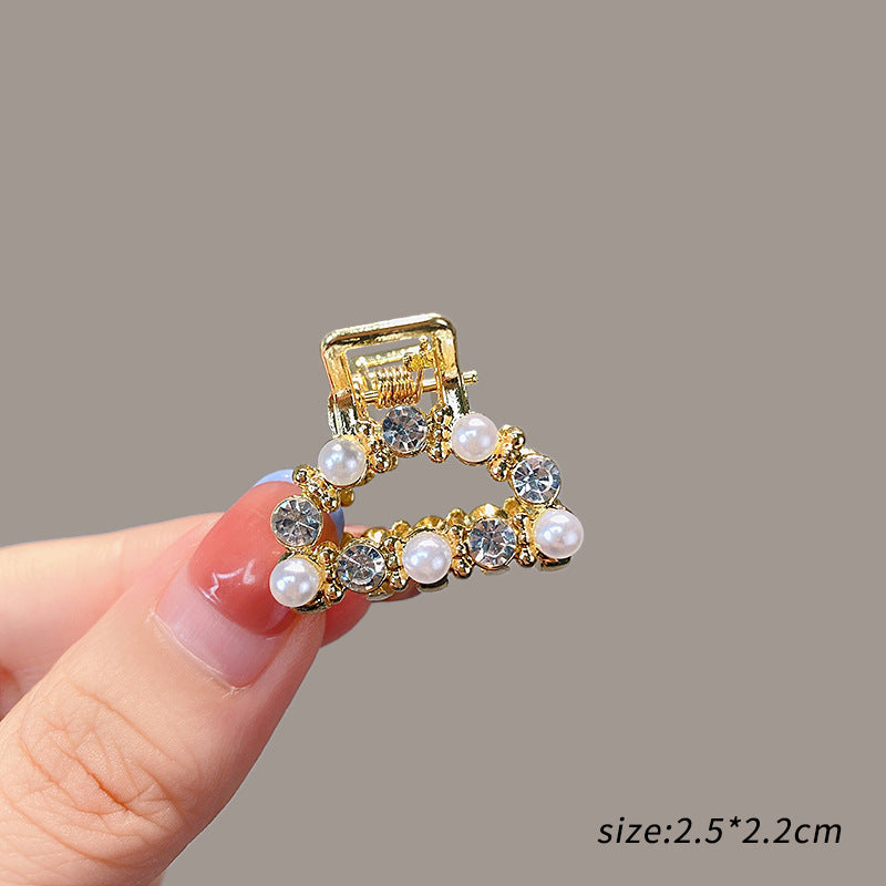 Mini Alloy Hair Claw with Bow and Rhinestones Hairpin
