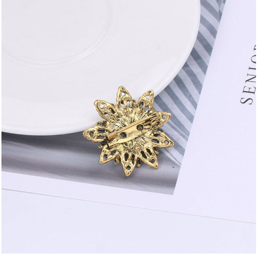 Creative Alloy Brooch with Rhinestones and Pin