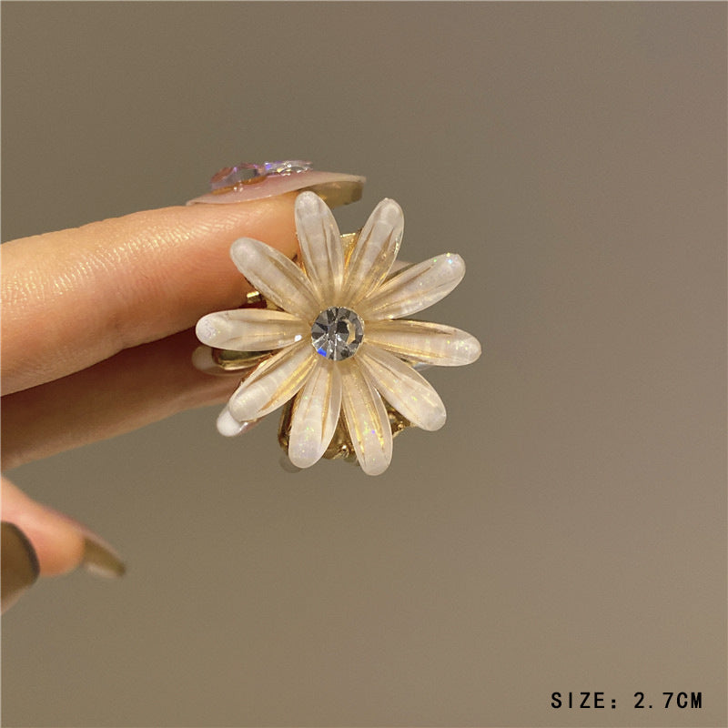 Mini Alloy Hair Claw with Bow and Rhinestones Hairpin