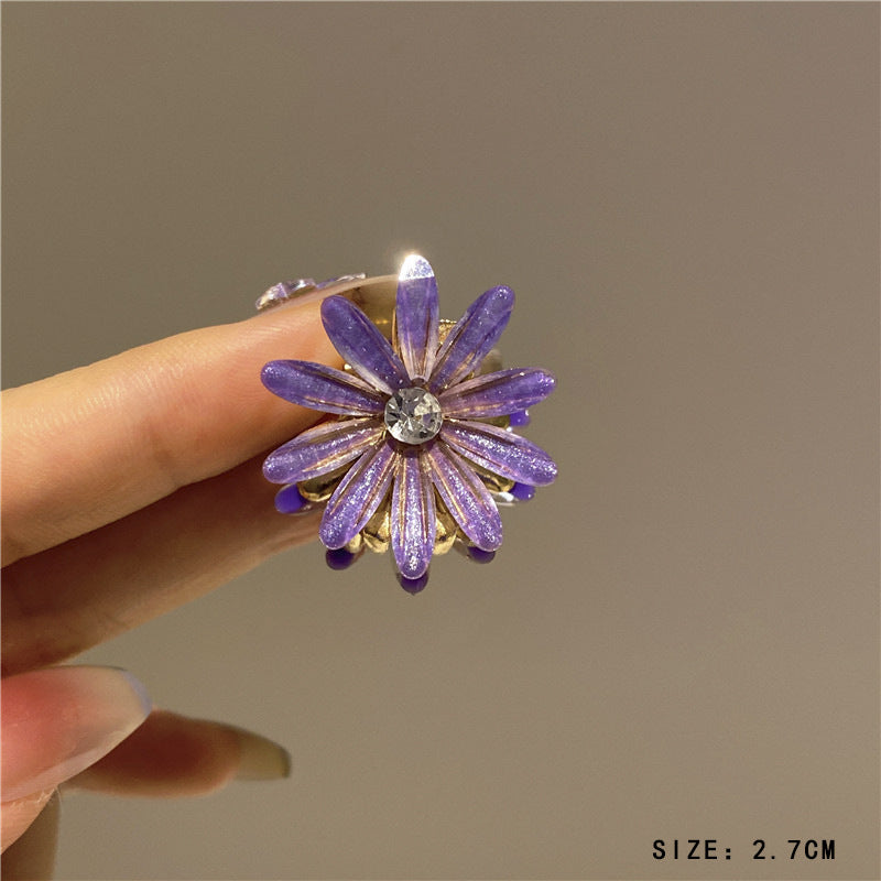 Mini Alloy Hair Claw with Bow and Rhinestones Hairpin