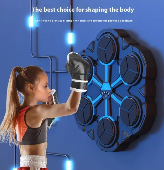 Wall-Mounted Music Boxing Trainer with LED Punch Targets