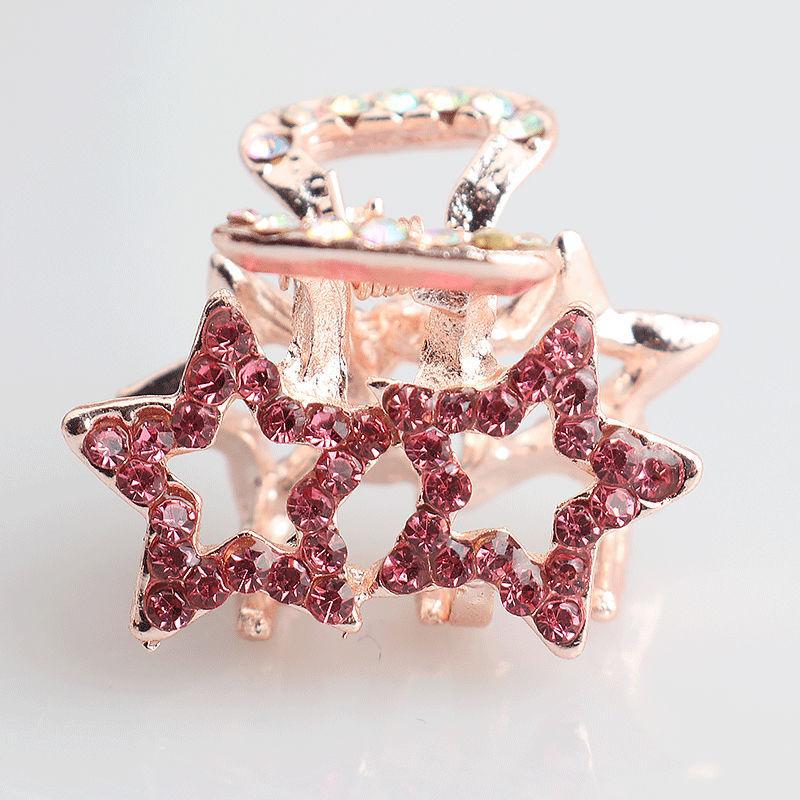 Mini Alloy Hair Claw with Bow and Rhinestones Hairpin