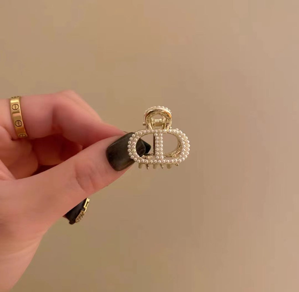 Mini Alloy Hair Claw with Bow and Rhinestones Hairpin