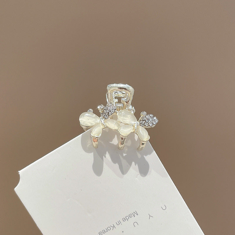Mini Alloy Hair Claw with Bow and Rhinestones Hairpin